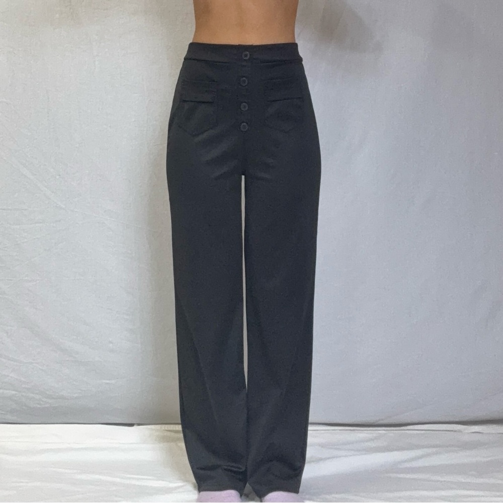 High-Waist Wide-Leg Black Pants